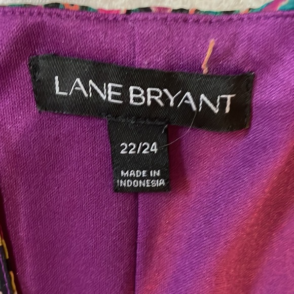 Lane Bryant Purple Paisley Chiffon Midi Dress 22/24 - Picture 3 of 8